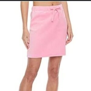 Juicy Couture Size XL Drawstring‎ Soft Velour Pink Mini Skirt
